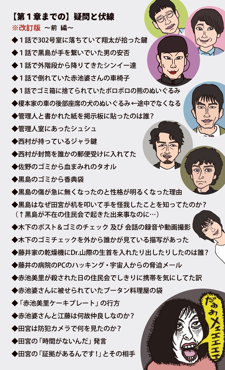 ミッシー Consadole あな番 No Twitter あなたの番です 終焉 凄い作品でした 第１章 終了後に 疑問と伏線 を 自分なりにマトメたのですが 大部分回収されたので満足です 追って 伏線回収結果 を投稿します 番組スタッフの皆様 2クール夢中にして頂き感謝