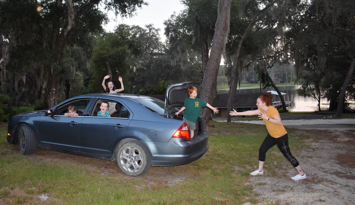 SparklewithDani's tweet photo. Disclaimer: The baby is not actually driving the car. I don't let my kids hang out the windows or ride in the trunk. This is just a fun picture so don't go crazy internet people! #flblogcon #fordselfie19 ๐ #ford #fordfusion #floridaliving #momlife #momoffour #joyride #contest https://t.co/cz7iL4wuyh