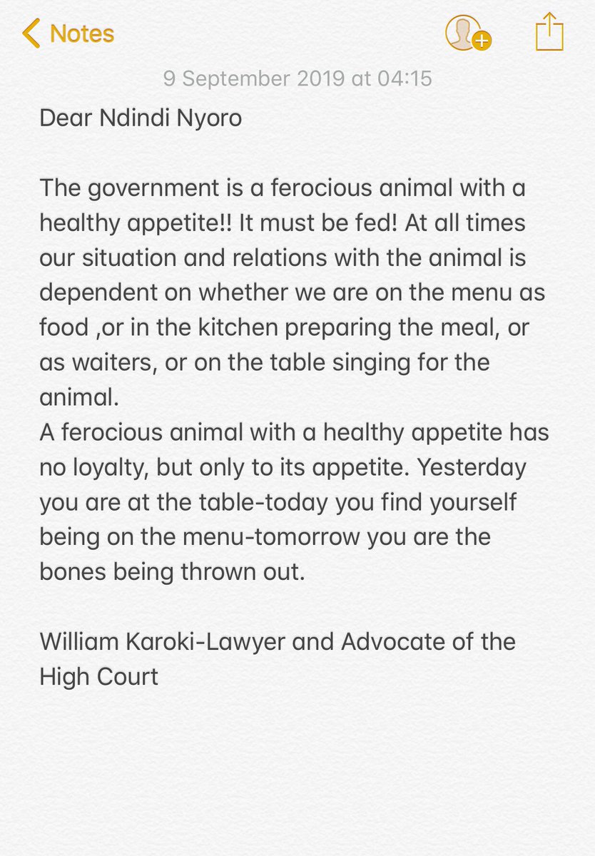 karoki_william's tweet photo. A note to Ndindi Nyoro @NdindiNyoro @bonifacemwangi  @RobertAlai  @DonaldBKipkorir @ahmednasirlaw https://t.co/EgnhcpIjqA