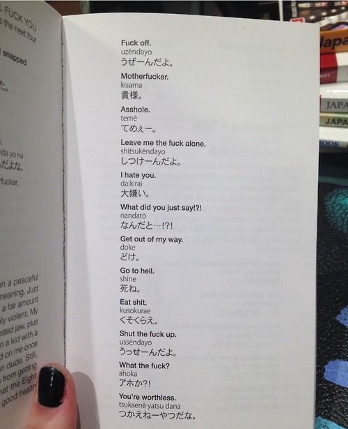 Some Japanese words. Don't say he doesn't teach you any. Just be warned not all words here are for kids.