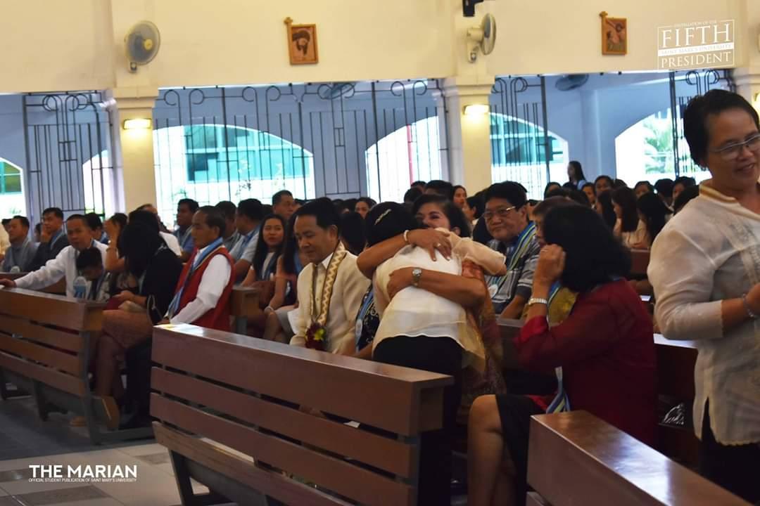 themariansmu's tweet photo. Bishop Jose Elmer Mangalinao emphasized and challenged the new president to become image of power, influence and leadership.  

The Holy mass concluded at 9:00. Installation Proper will follow at the Tonus Gymnasium.

#MissioEtExcellentia #FirstLaymanPresident #SMUFifthPresident https://t.co/FAGxQwICPz