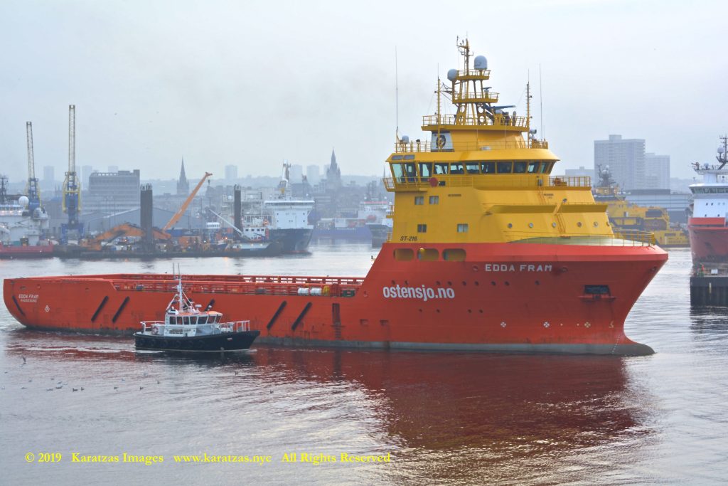 BasilKaratzas's tweet photo. Images of PSV 'Edda Fram' Departing Aberdeen Harbour #KaratzasImages #PSV #ST216 https://t.co/YX7grTN7m5 https://t.co/n4JUQ09fO5