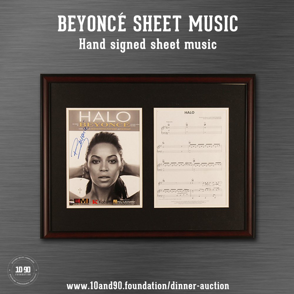 the10and90fndn's tweet photo. Check out our next auction item! Get a hand signed piece of sheet music from one of the most influential pop stars in the world, Beyoncé.

Get this and more at our auction on September 21st, we'll see you there! #10and90foundationdinner

https://t.co/ggVHxHRUgQ https://t.co/FsHB6732WX