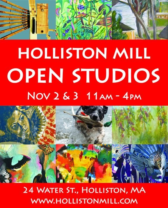 We can't wait! Save the date for Nov 2-3 Open Studios. 30 Artists, 4 Floors, Live Music, Wine &amp; Beer Tasting. hollistonmill.com  #hollistonma #hollistonmillartists