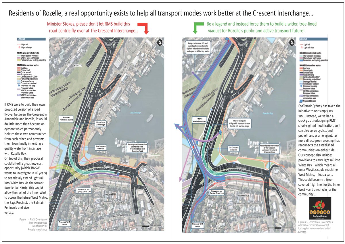 transitsyd's tweet photo. EcoTransit Sydney redesigns RMS' short-sighted #Annandale #westCONnex motorway fly-over to benefit all modes.

Media contact Colin Schroeder: 0424 792 666 https://t.co/ndaIMblk6J