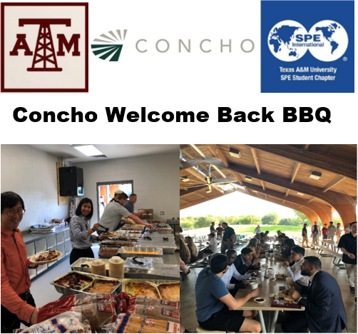 Special thanks to Concho for the awesome Welcome back BBQ 👏🏻

Also, friendly reminder , Concho will be on campus for interviews September 18th . Good luck Aggies ! 🛢