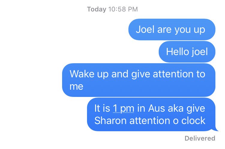 SharonCancio's tweet photo. if you’re ever wondering what my texts with @itsjoeleli look like.. they’re a lot like this https://t.co/Ml5YxHBnO0