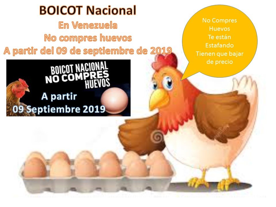 Únete la Boicot No compres huevos en dolares no estamos en EEUU, tienen que bajar a su precio justo. Ya basta de tanta especualcion  <a href="/NicolasMaduro/">Nicolás Maduro</a> 

dale RT