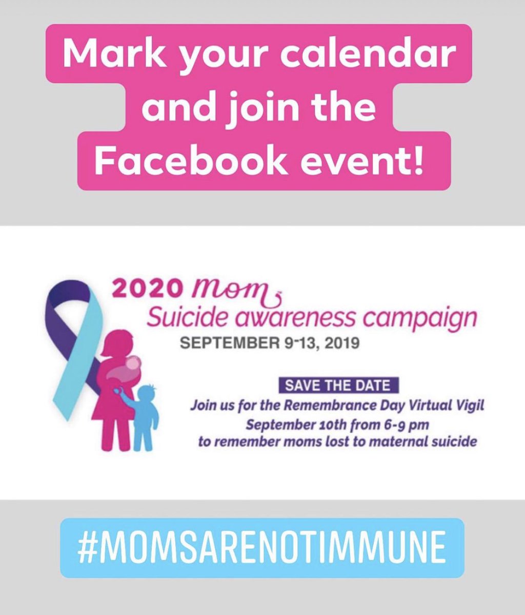 KristinaDulaney's tweet photo. Tomorrow begins #maternalsuicide awareness week. Mark you calendar for a remembrance vigil Tuesday at 6pm. #withoutmom #onemomistoomany #momsarenotimmune #everymomeverytime @2020MomProject @thebluedotprj https://t.co/w84H4fo9mj