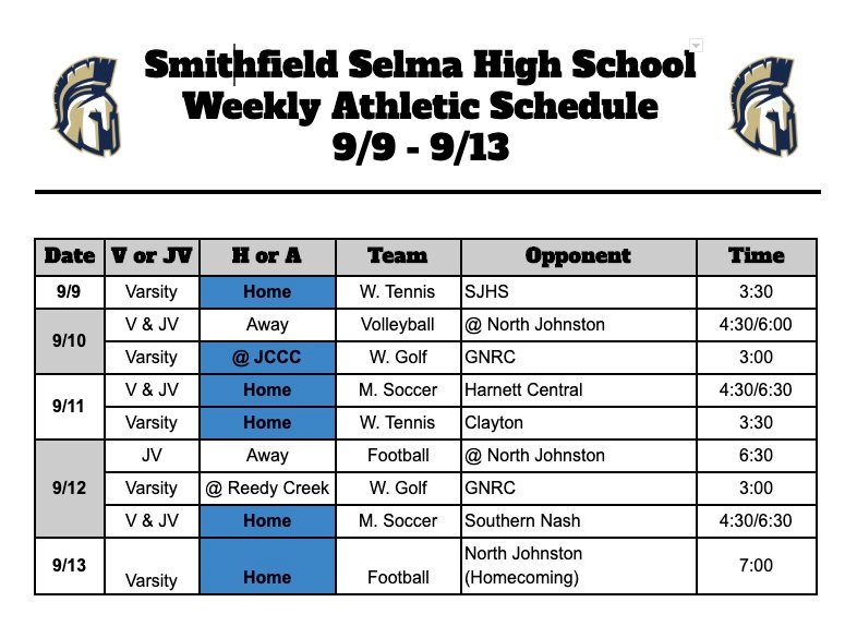 It's Homecoming week! It's a big year as we celebrate the 50th Anniversary of the opening of SSS.  Come out to cheer on the Spartans! #SSS50
<a href="/mcgrathkate14/">Coach Mac</a> <a href="/SSS_SpartanFB/">SSS Football</a> <a href="/tennis_sss/">SSS_Tennis 🎾</a> <a href="/SSS_XC/">SSS Cross Country</a> <a href="/JCPS_Athletics/">JCPS_Athletics</a> <a href="/SSS_MensSoccer/">SSS_Mens Soccer</a> <a href="/SSS_Spartans/">SSS High School</a> <a href="/DavidKAllen_/">David K. Allen</a> <a href="/SssVball/">SSS_Vball</a>