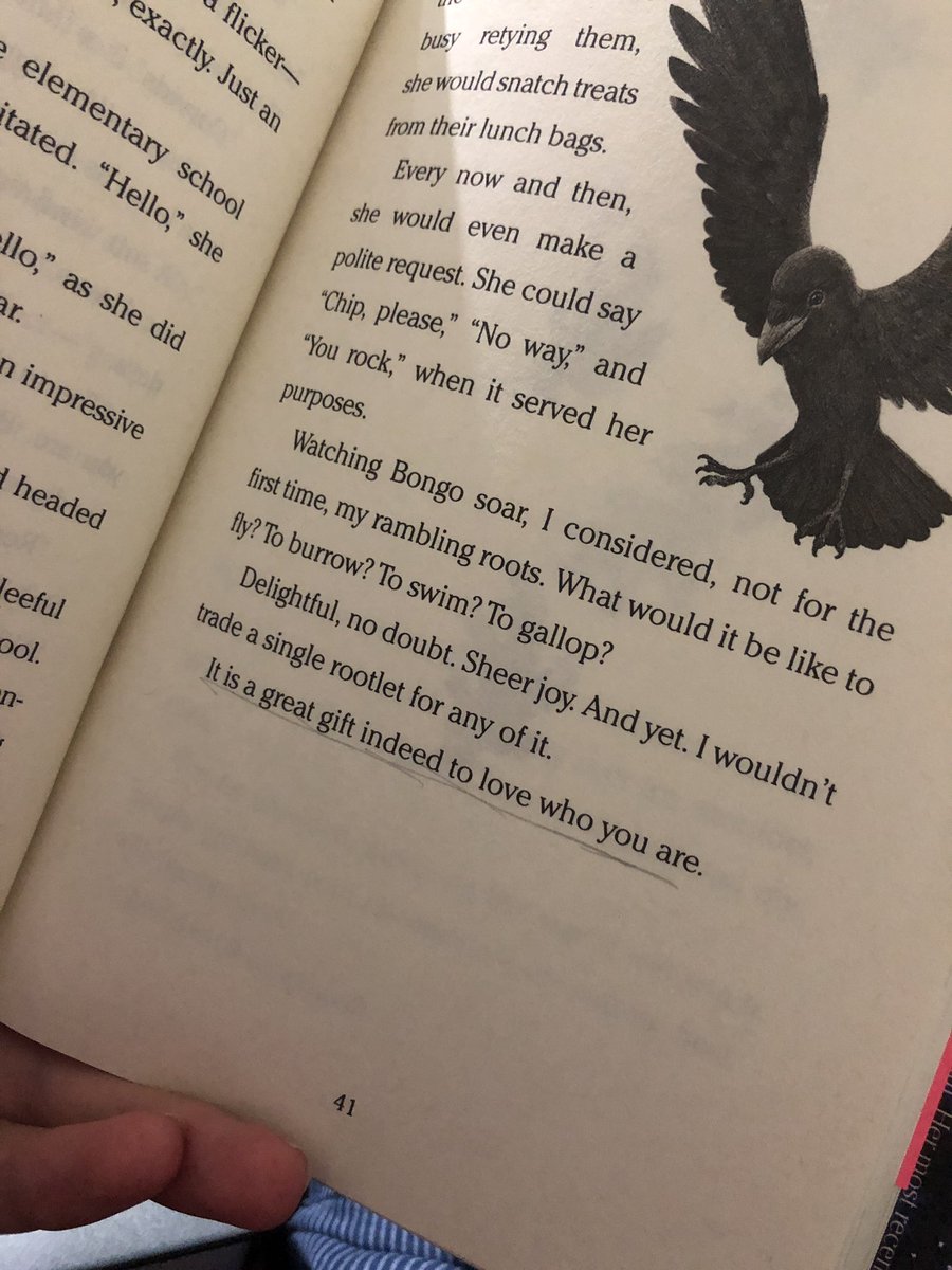 HamiltonHalie's tweet photo. “It is a great gift indeed to love who you are.” What an AMAZING book by @kaaauthor. I could not put down The Wishtree, it is a must read for everyone! #RESEteachersread #crossingborderschildlit https://t.co/0bIwPy9IGJ