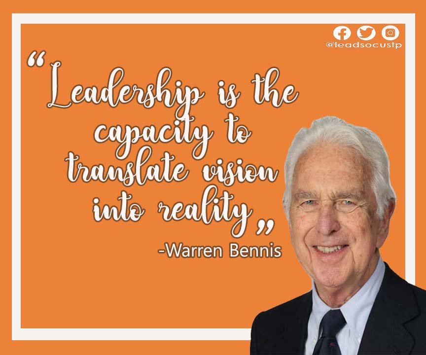 leadsocustp's tweet photo. Start your week with this motivating words from Warren Bennis, who is regarded as a pioneer of the contemporary field of leadership studies. 

#QuoteOfTheWeek
#LEADSOCUSTP https://t.co/hHrWiKNJ12