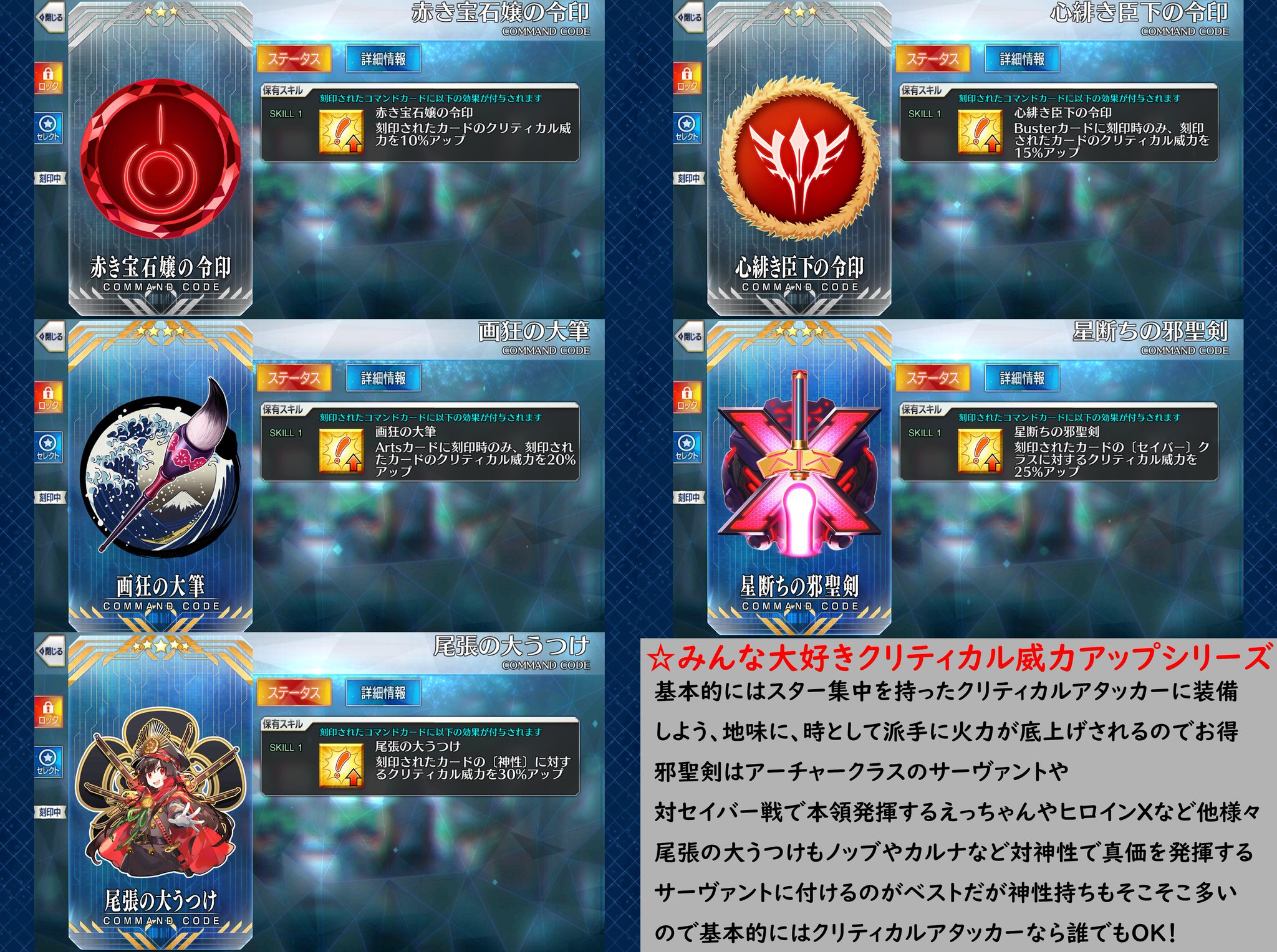 遊戯ハツラツ Fgoのコマンドコード実装から約1年 剥がすのに特殊なアイテム必要だし悩んでから明日付けよう と躊躇い あしたっていつのあしたよ と悩んでるあなたにお届けするおすすめコマンドコード集 持ってるだけじゃ宝の持ち腐れ 姉 遊戯ハツラツ Fgoのコマンドコード実装から約1年 剥がすのに特殊なアイテム必要だし悩んでから明日付けよう と躊躇い あしたっていつのあしたよ と悩んでるあなたにお届けするおすすめコマンドコード集 持ってるだけじゃ宝の持ち腐れ 姉