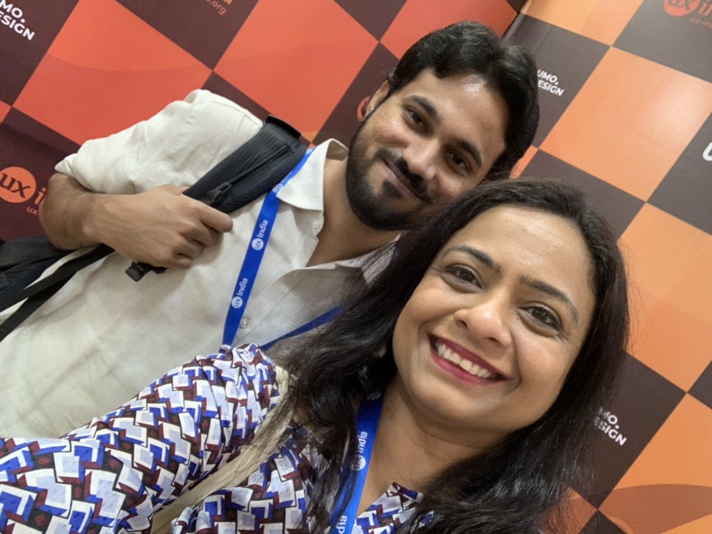 malinitweets's tweet photo. 1st UX India experience... reconnected with @sfadden after 20 yrs and with @internick after the enterprise UX conf and also old friends from IDC. It was also a pleasure to meet fellow speakers and a whole set of new talent in India including my nephew entering the field #uxi19 https://t.co/7BdFs1YagT