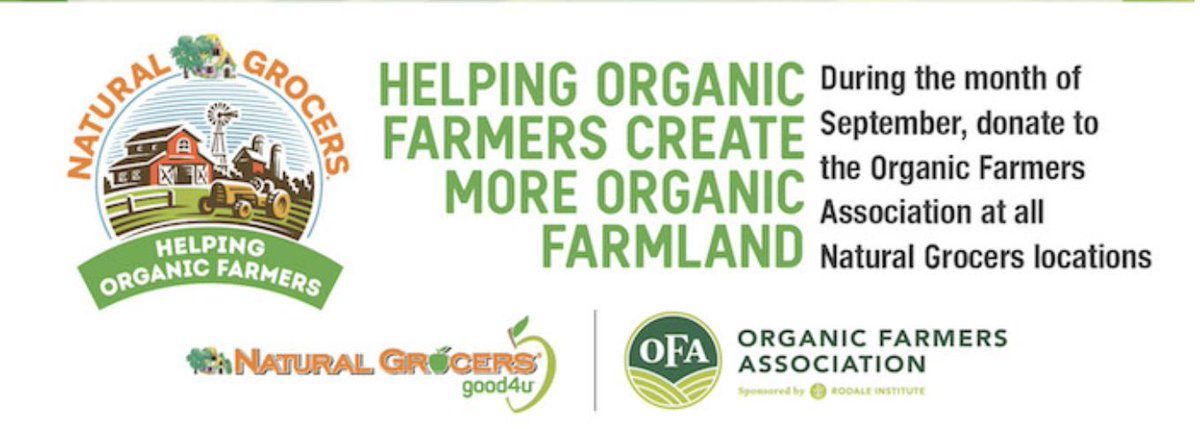 It’s Organic Harvest Month! During the month of September, commemorate this time of the year by helping <a href="/NaturalGrocers/">Natural Grocers</a> support <a href="/OrganicFarmersA/">Organic Farmers Association</a>'s efforts. Donate at any Natural Grocers location. #growingorganic