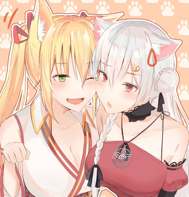 犬と猫??
#いろは絵馬 #TamaArt 