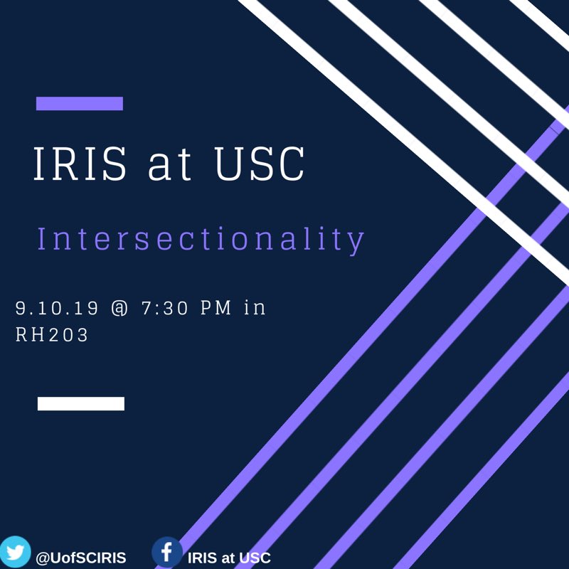 this Tuesday we’ll be talking about intersectionality! please join us in room RH203 at 7:30!!!! 🥳
