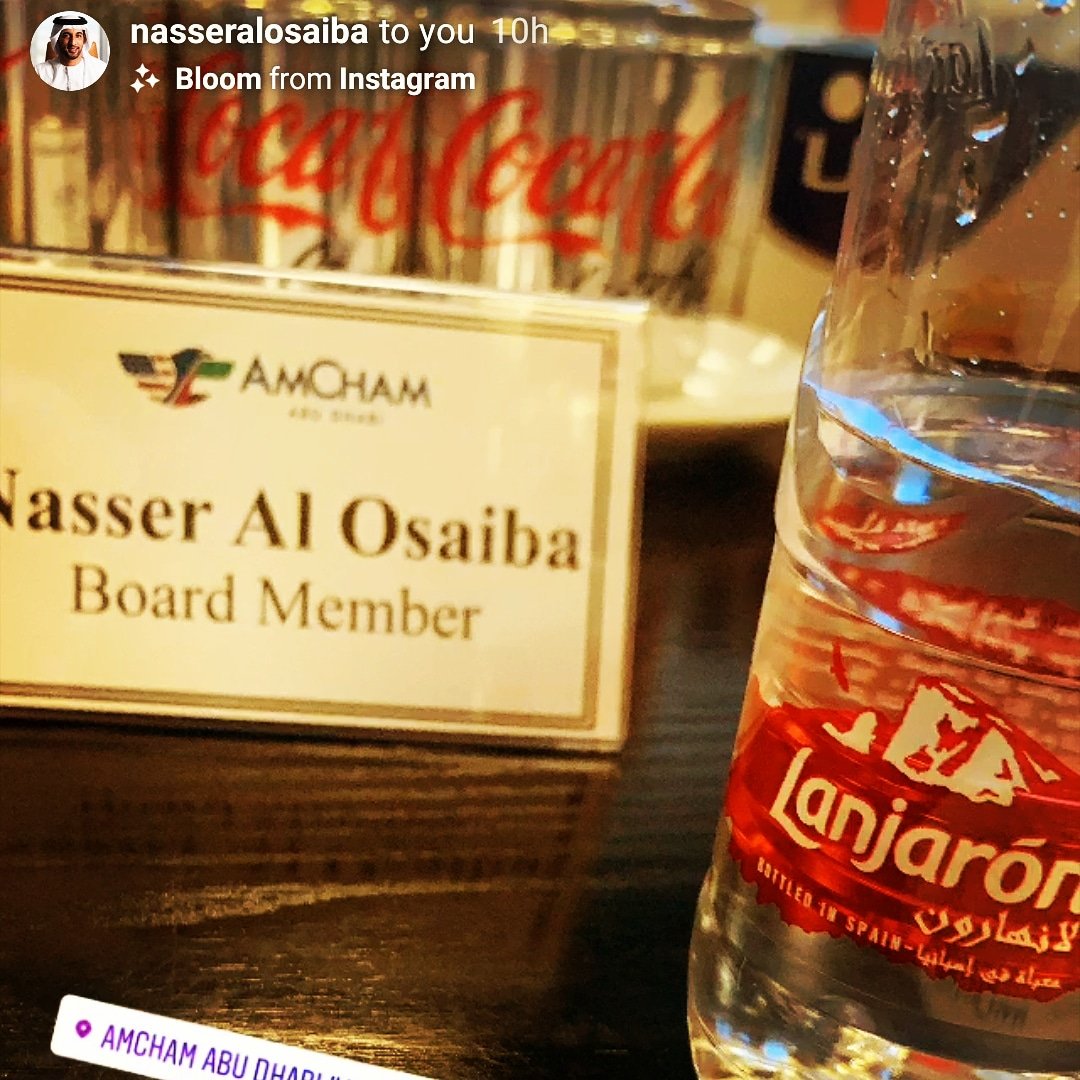 LanjaronArabia's tweet photo. Sep 9, 2019 Business leader @nasseralosaiba enjoying his Lanjarón mountain mineral water at @amchamabudhabi board meeting. #200yearsofpurity #plasticneverintheheat #bpafree #fullrecyclablepackaging #uaehealthmovement #drinknatural For orders,  please call or whatsapp 050-9210655 https://t.co/lYA3V0mvZG