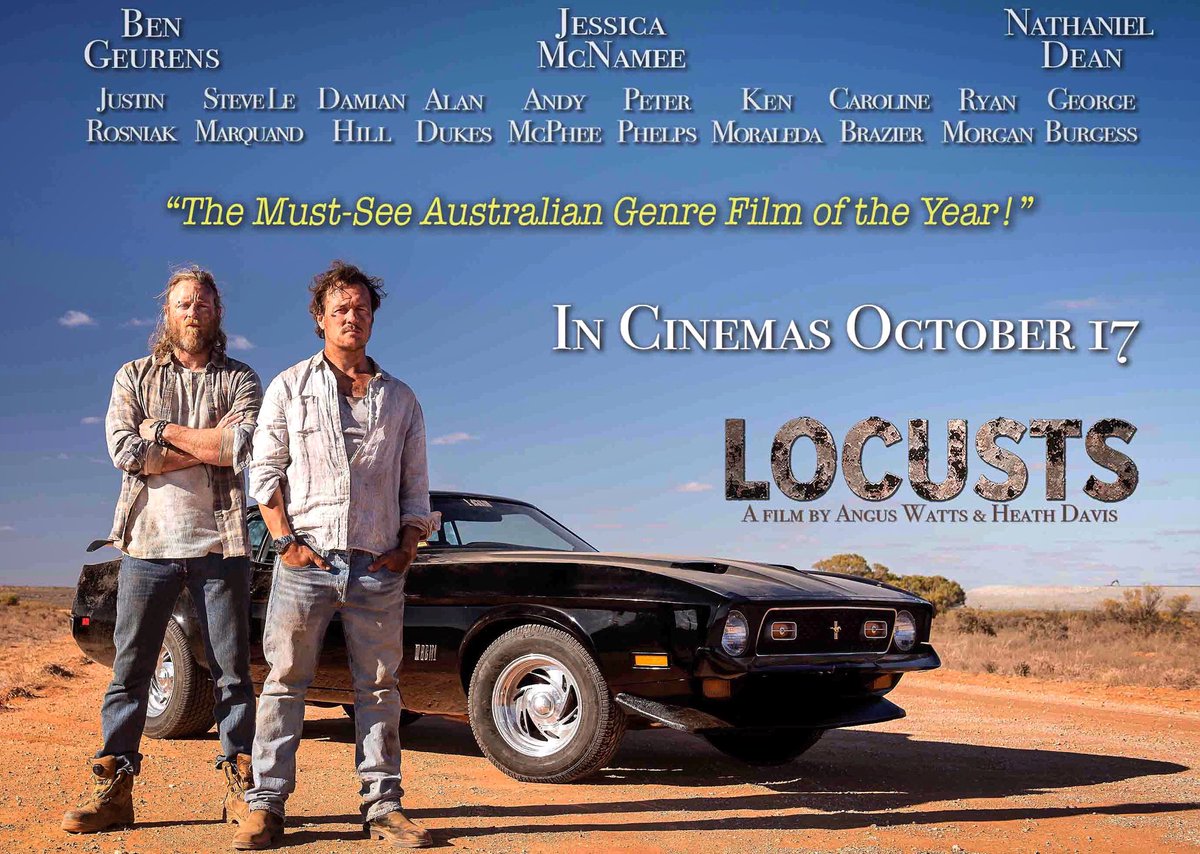 After a knock-out international festival run, outback crime-thriller LOCUSTS is coming to cinemas from October 17! #LOCUSTSfilm #ClosereefProductions <a href="/filmink/">Amélie-Astrid Ferrand♀🐤👨</a> <a href="/CinemaAustralia/">Cinema Australia</a> <a href="/insidefilm/">IF magazine</a> <a href="/smharts/">smharts</a> <a href="/theAUreview/">the AU review</a> <a href="/GCBulletin/">Gold Coast Bulletin</a> <a href="/theage/">The Age</a> <a href="/AusFilmReview/">AustralianFilmReview</a> <a href="/couriermail/">The Courier-Mail</a>