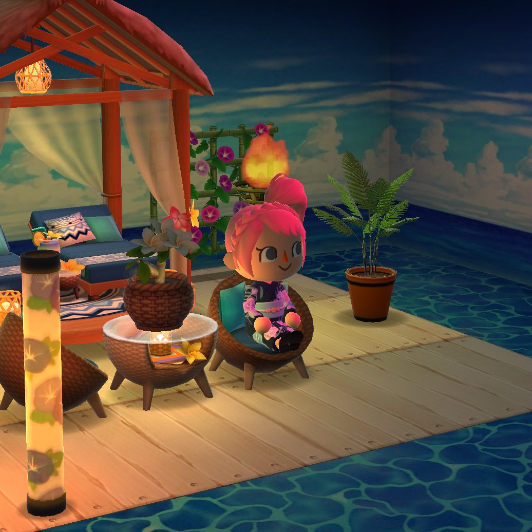 yoshicrossings's tweet photo. Now that’s a dream vacation. #acpcsummer #AnimalCrossingPocketCamp https://t.co/5bhGb2c9cl