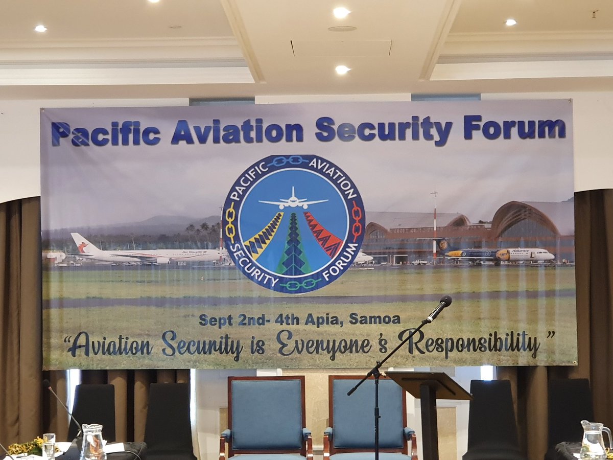 HopgoodWilliam's tweet photo. I'm so proud to represent NZ Internal Affairs at the annual Pacific Aviation Security Forum in Apia, Samoa.
I will be presenting, along with @DonnaHowes, on the work we are doing with the @icbwg on capacity building to support our Pacific partners https://t.co/rIMlm3ClUY
