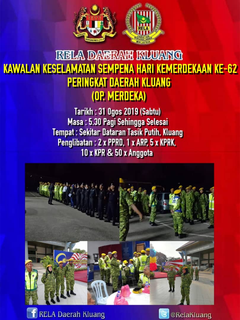 RELA_Johor's tweet photo. #PenugasanKawalanKeselamatan #OPMerdeka @RelaKluang
@zulkifliabidin @kamarudin_rapig @Roslannong @KDNPUTRAJAYA @msrz81 @farhanaliyana93 @normanosak @relamalaysia @RELA_Johor https://t.co/ZBHlaOl9x4