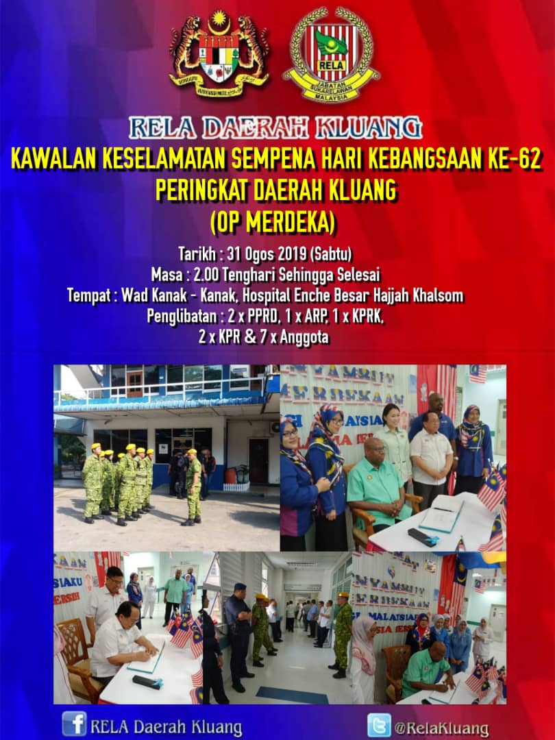 RELA_Johor's tweet photo. #PenugasanKawalanKeselamatan #OPMerdeka @RelaKluang
@zulkifliabidin @kamarudin_rapig @Roslannong @KDNPUTRAJAYA @msrz81 @farhanaliyana93 @normanosak @relamalaysia @RELA_Johor https://t.co/ZBHlaOl9x4