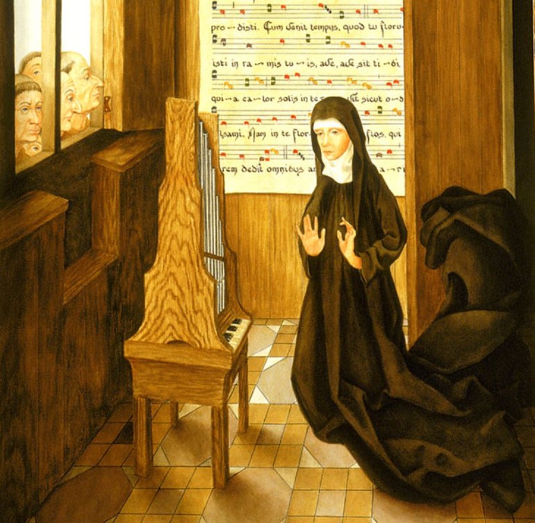 dnotation's tweet image. Hildegard of Bingenska (1098–1179) is the founder and abbess of the Benedictine monastery. She was canonized as a saint Hildegard composed music to her own mystical poems from childhood.