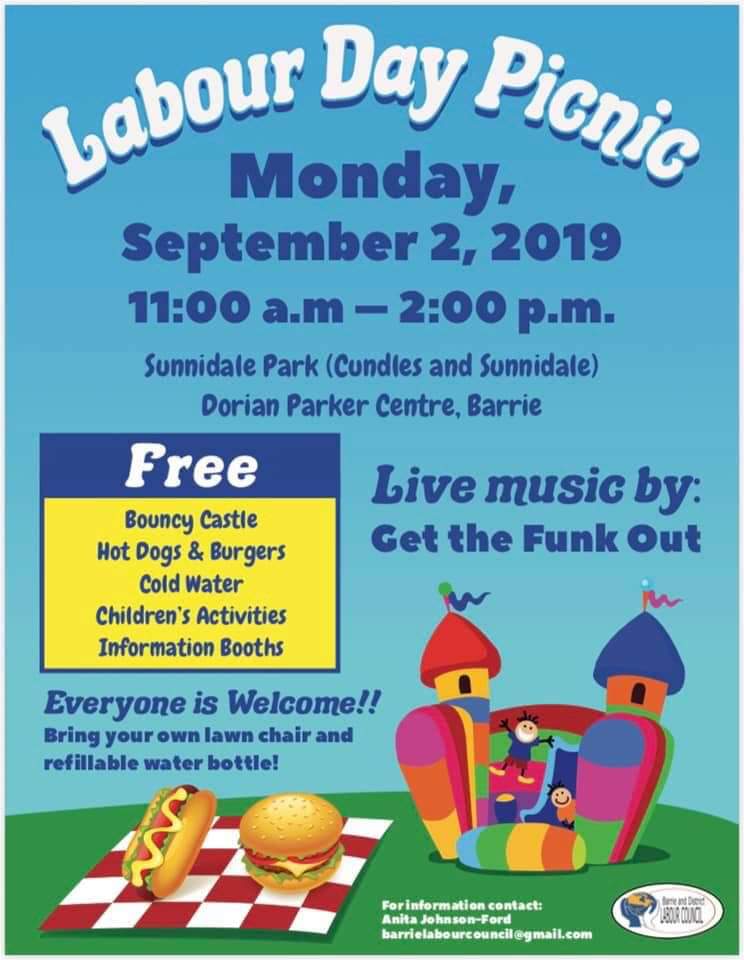 SimcoePride's tweet image. Tomorrow is the @bdlabourcouncil's annual #LabourDay Picnic! Free games, food, and music. Plus information booths.

This is a chance to join together and celebrate all the accomplishments of workers and the strides made by the labour movement. #PowerOfMany