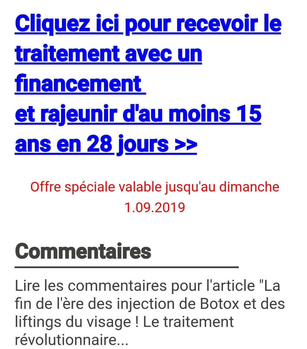 Bah  @lemondefr  @decodeurs vous proposez en pub sur votre site des astuces pour les rides.... Et quand on clique OH ETRANGE...Même design, même prof. sortie de je ne sais pas où (base de photos ?) et même fausse promo qui fini ce soir et autres commentaires faux.