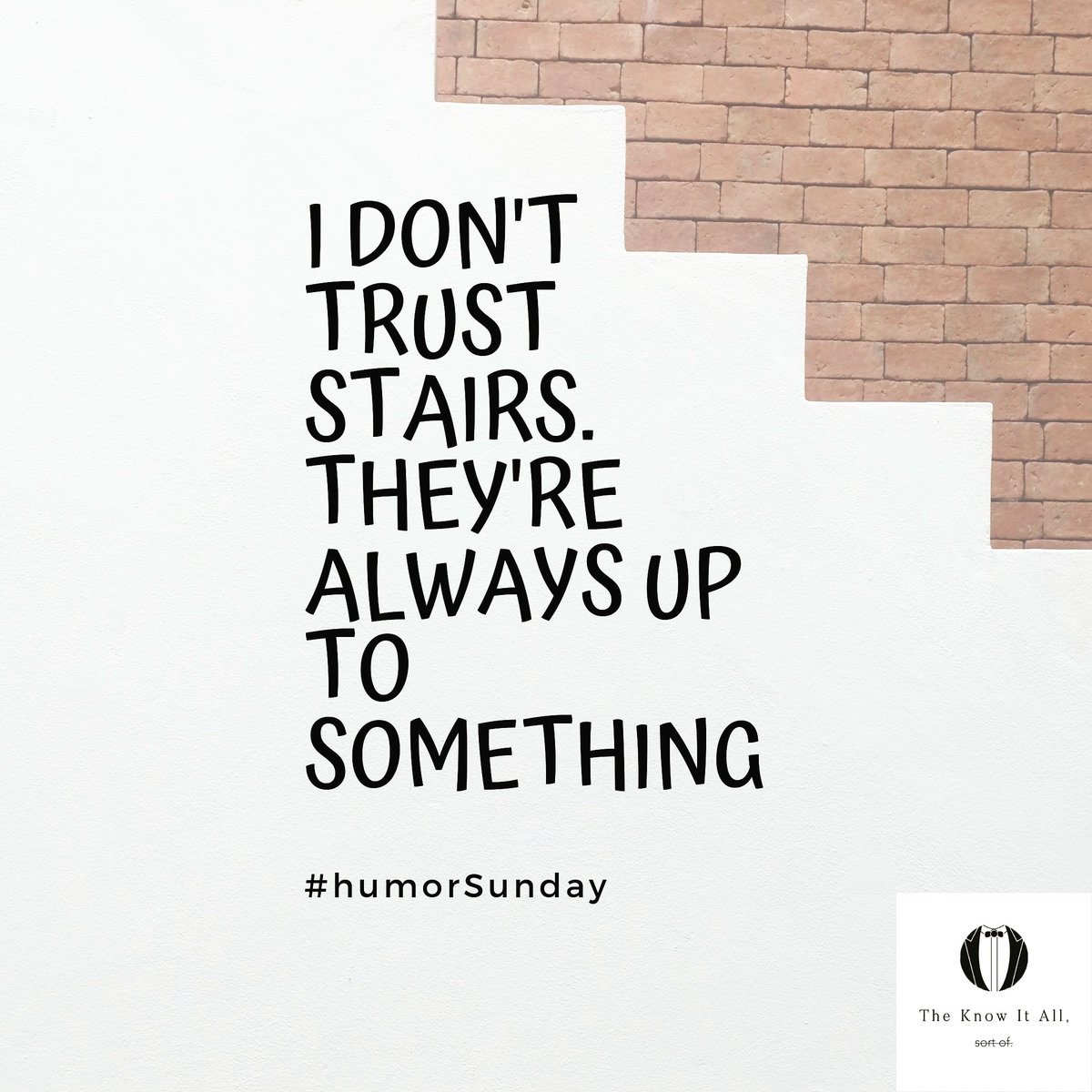 KnowSort's tweet image. #HumorSunday : I don&apos;t trust the stairs. They&apos;re always up to something.

#dadjokesfordays #jokes