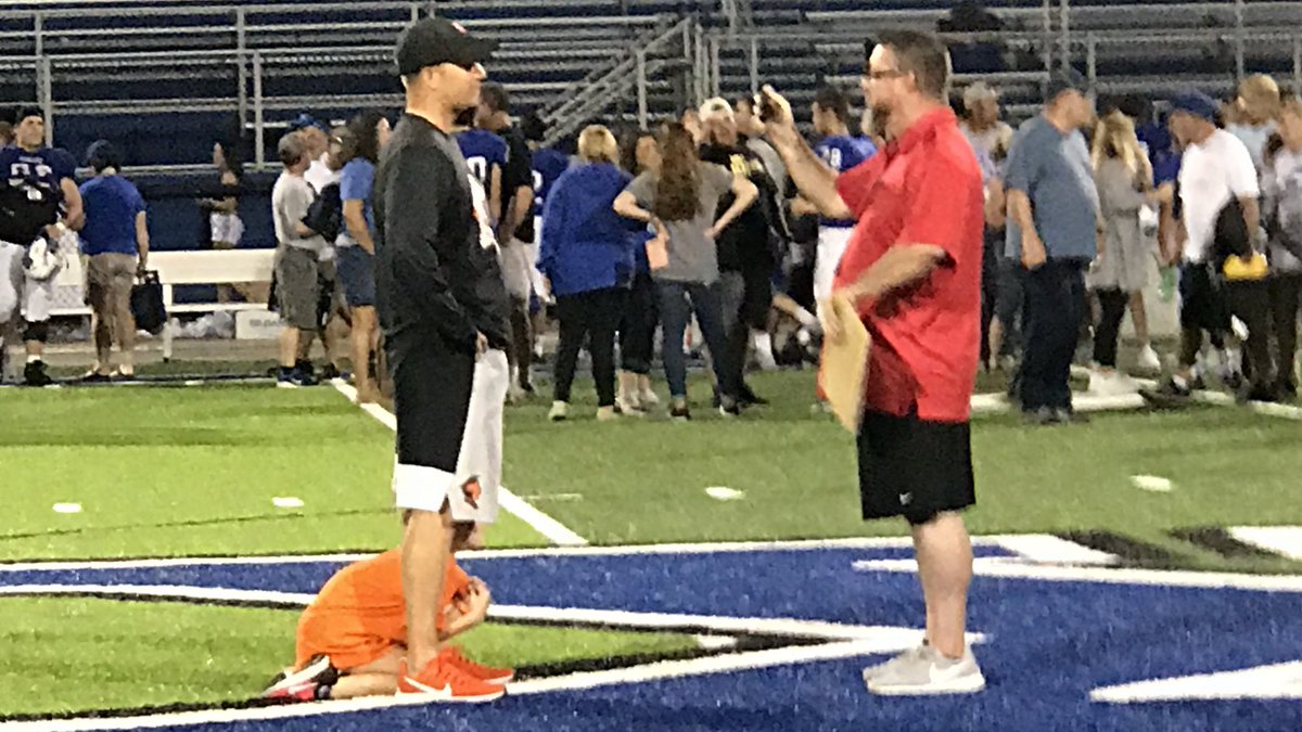 AHSRaptorsAD's tweet photo. LIFE OF A COACH!!! 
It’s HARD on a Coaches FAMILY when they are away from their spouse &amp; children SO MUCH!!! So to Carmen it doesn’t matter what DADDY @CoachEvanDreyer is doing when it’s TIME TO PLAY it’s TIME TO PLAY!!! I LOVE IT!!! @AndersonRedskin #niceINTERVIEW #AHSisFAMILY https://t.co/pQPGDOuQ9k