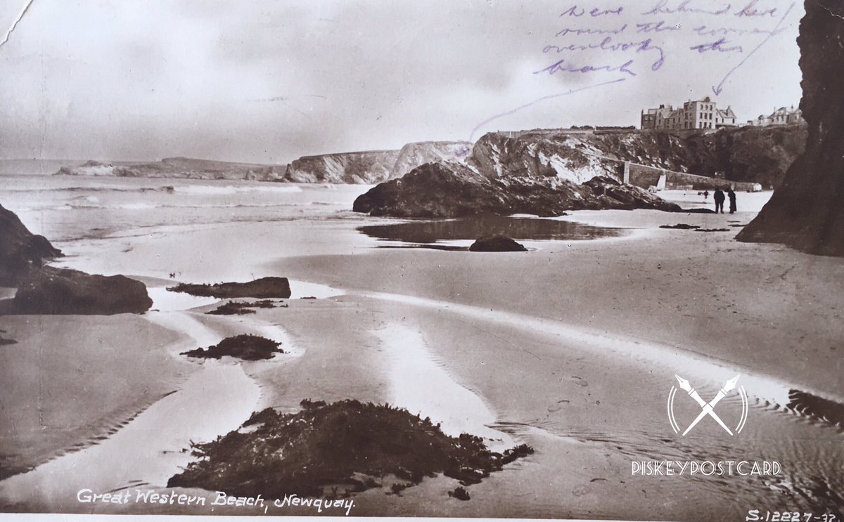 piskeypostcard's tweet photo. Have had a glorious day today. Have bathed twice. (193?) #newquay #vintage #Cornwall #postcard https://t.co/KuFC07dSkw