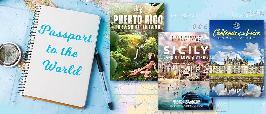 a collage of colorful photographs from global landmarks across the world