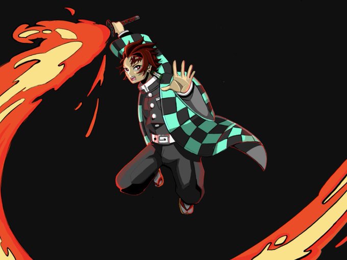 プロテイン蕎麦(改)さんがTwitterに投稿した竈門炭治郎(鬼滅の刃)のイラスト。