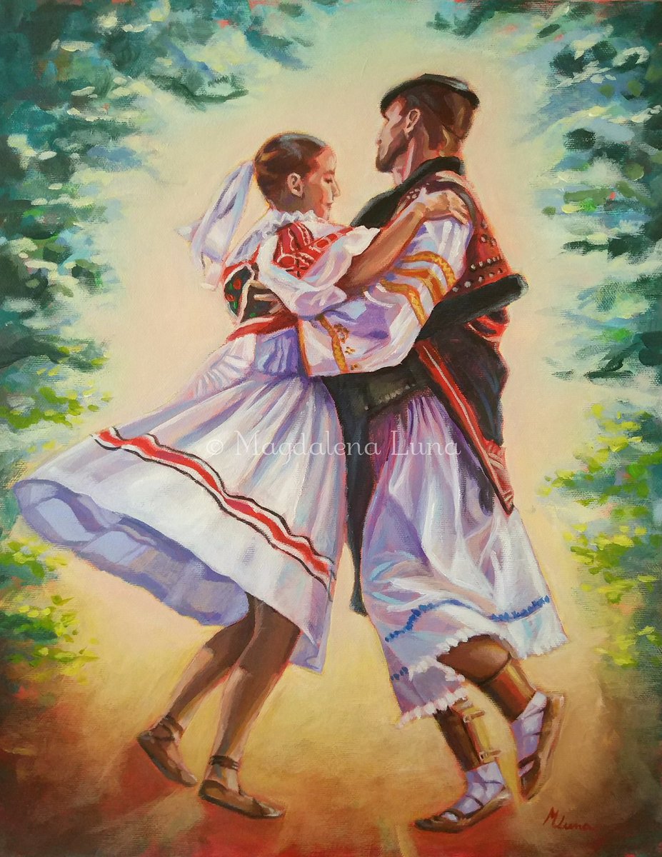 maggielet's tweet photo. 🎨 New painting "Podpoľanci"
(means people from Poľana region in Slovakia) 20”x16" (50x40cm)
#fineart #painting #folklore #europeanculture #kroje #Detva #folkart #MagdalenaLuna https://t.co/rhxXru5e1J