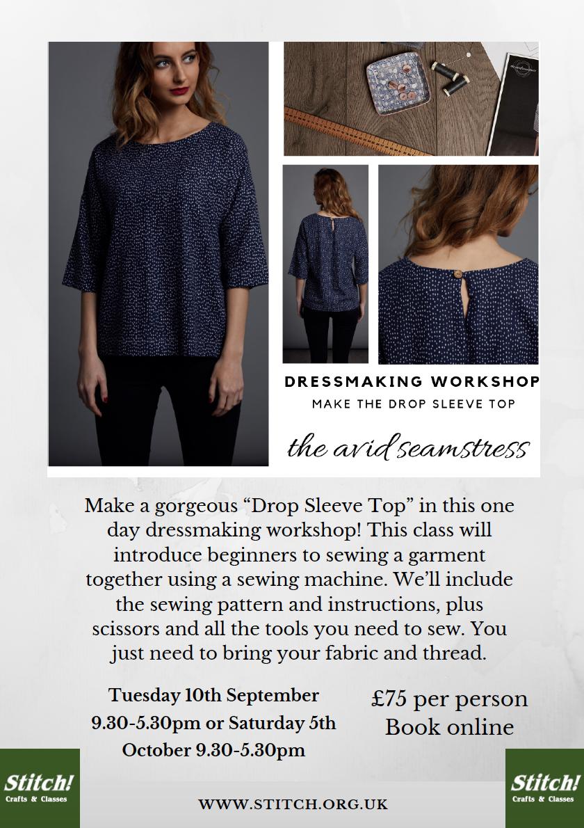 StitchN13's tweet photo. Get more confident with your sewing and join us at Stitch, Crafts &amp; Classes, N13 on a special full-day workshop to make a beautiful drop sleeve top run by the very talented @avidseamstress See https://t.co/xZhoRM1pNk for more booking details…. https://t.co/1m7gQJXt7C