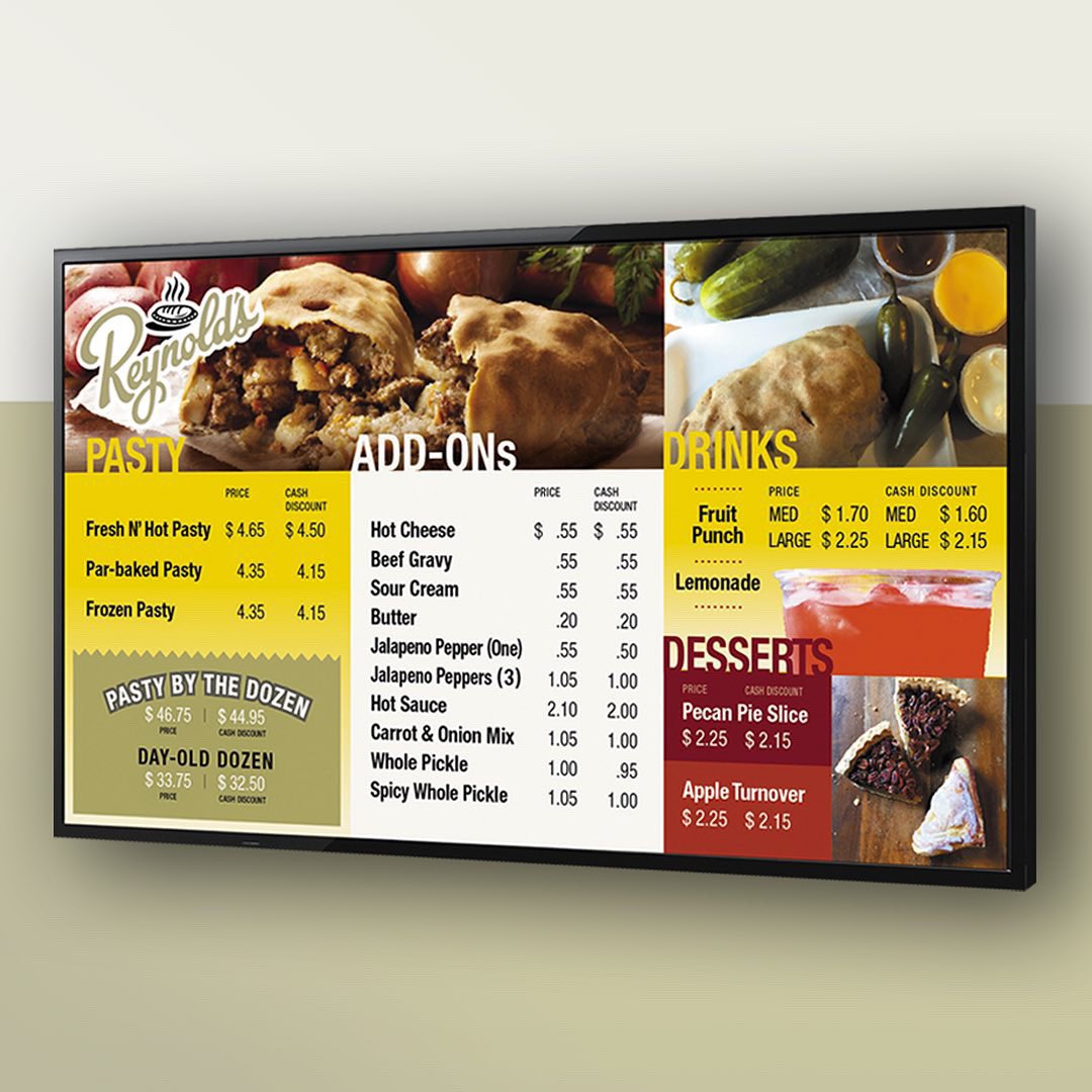 BeckerDesignWI's tweet photo. Established in 1956, Reynold’s Authentic Northern Pasties selected Becker Design to design it’s current packaging. The pasty image and ingredients serve as the backdrop to illustrate the mouthwater appeal of this savory product. Shown is the package design, digital menu board. https://t.co/A8WWKOvWGN