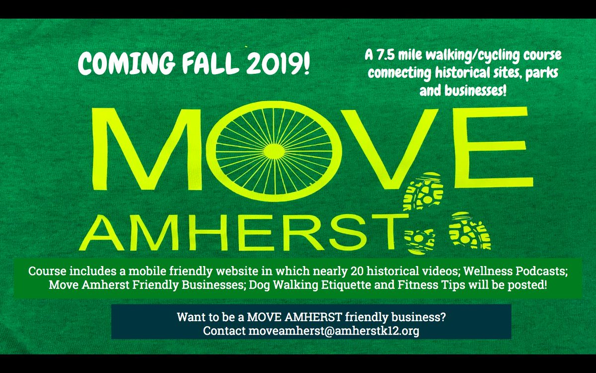 KimHaney13's tweet photo. Final call to local businesses who would like to support MOVE Amherst. Deadline to get on the map and MOVE Amherst Website is Friday, Sept. 5 2:35pm.  We want to finalize the 2019/2020 MOVE Amherst Map and get people on the historic trail for the fall. https://t.co/11pFuBMquQ