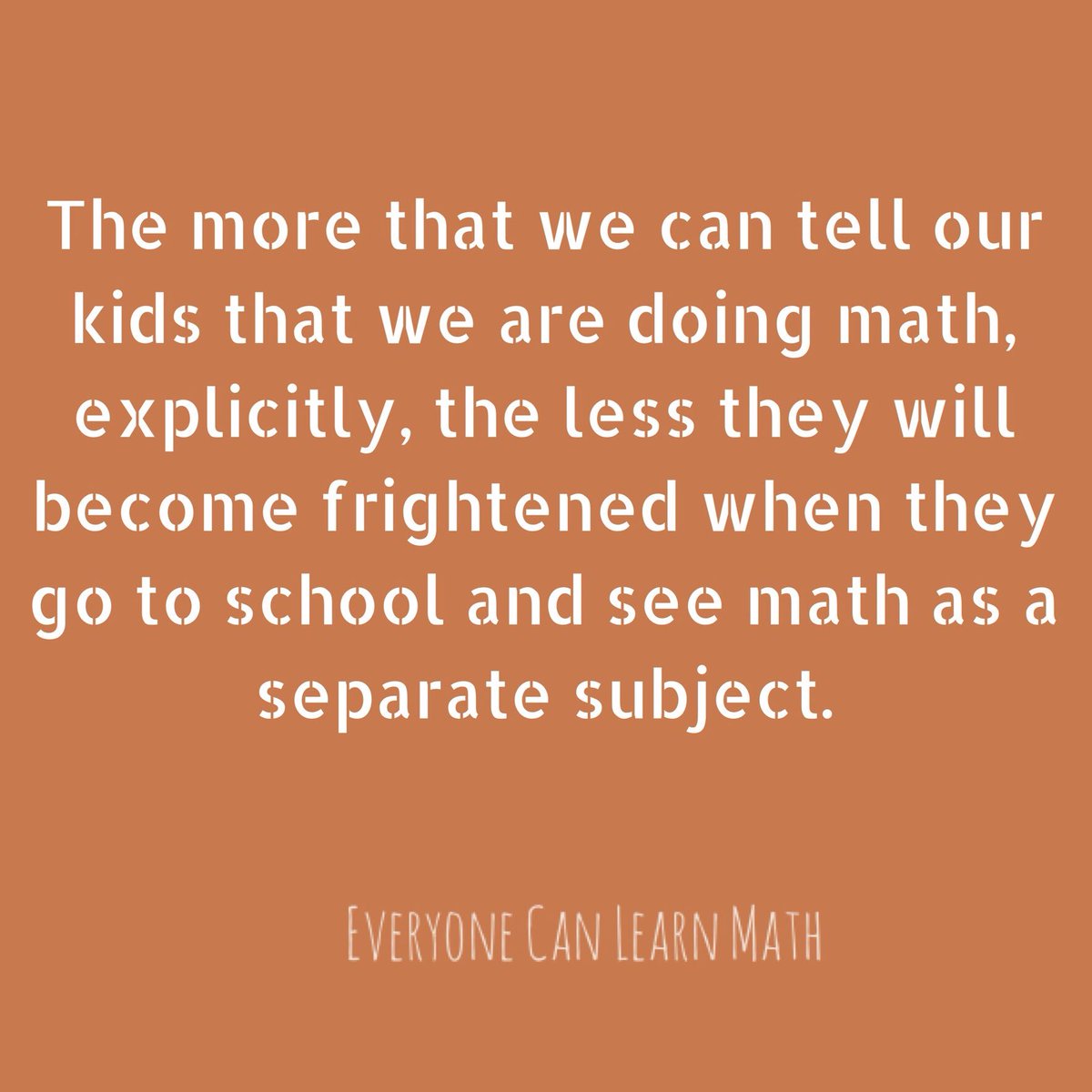 EveryoneCanMath's tweet image. If children don’t learn that math is all around them, they’ll think that it’s only a subject they learn at school - missed opportunity for developing curiosity &amp;amp; love for math.
Let’s be explicit, so they can make connections to the math they will learn in the future.
#mathanxiety