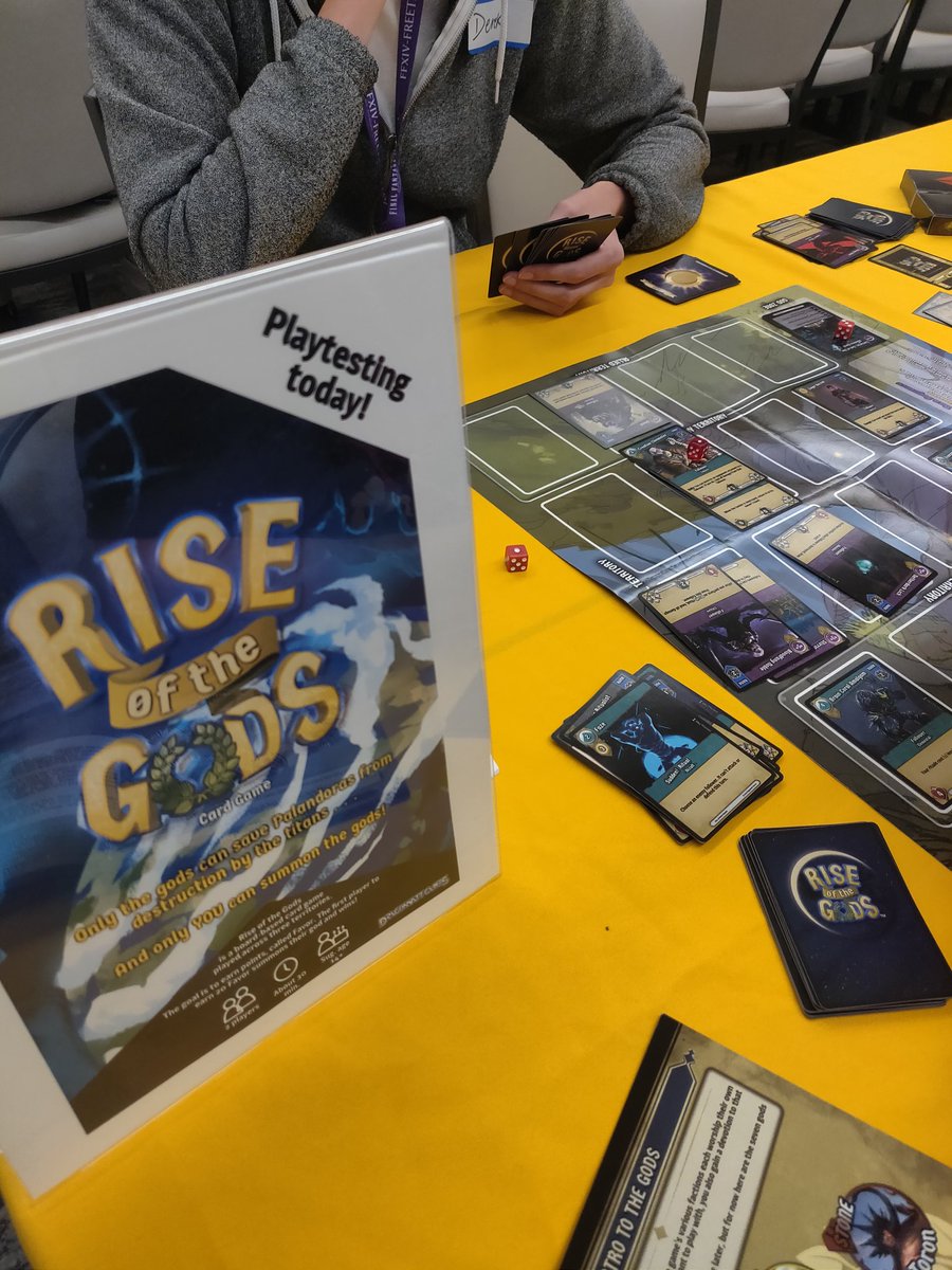 playtestNW's tweet photo. Take a break from the expo floor to playtest a prototype game by indie designers featuring @BalanceEssence   @RDSeattle #TacticalTech @dragonwattgames #RiseoftheGods @SquiddoGames #Intraverse https://t.co/q1OX2onANg