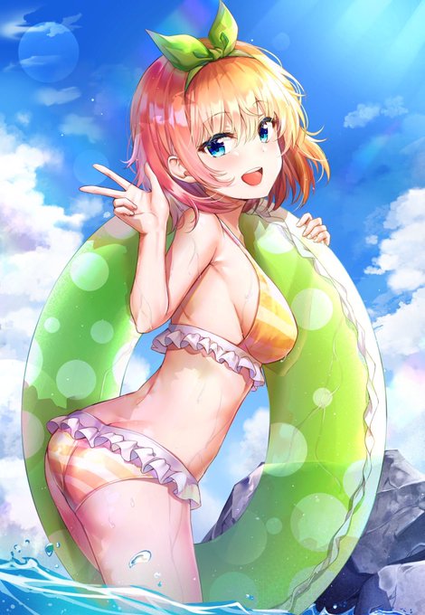 ミンク@眠すぎ謙信さんがTwitterに投稿した中野四葉(五等分の花嫁)のイラスト。