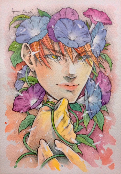 【朝顔(アサガオ)】
-Morning glory-

「愛情・結束・儚い恋」

#オリジナルイラスト #イラスト #絵 #男性画 #水彩画 #透明水彩 #花言葉 #drawing #illustration #watercolor #watercolorpainting #pencildrawing #pencilpainting #flowerlanguage #art 
