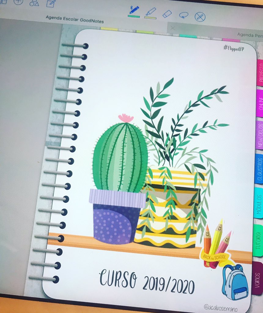 acalvoserrano's tweet photo. Empezamos nuevo curso con las pilas cargadas, mucha ilusión y nuevas ideas 💡 Agenda 🔝con #keynote para @goodnotesapp gracias a @teacherisabelpm
A por el #curso1920 !!!👏🏻👏🏻👏🏻👏🏻
#flippedfp #innovation #creatividad #ipad #appleedu #ade2019 #backtoschool https://t.co/7IA9WCaehK