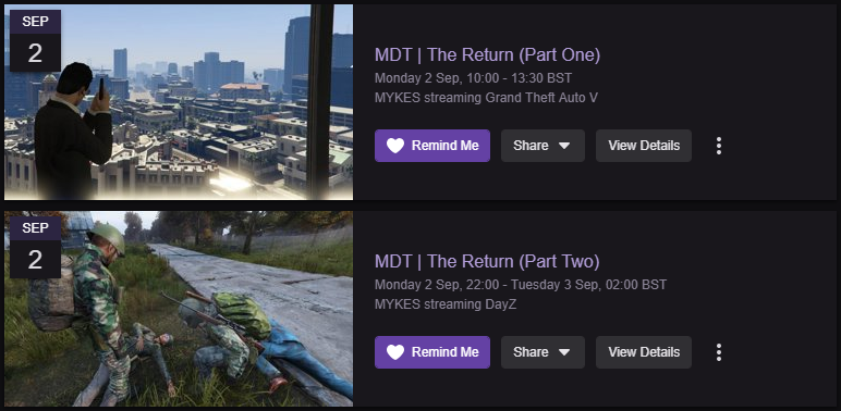 Back on #twitch, tomorrow! Come! twitch.tv/mykes/events