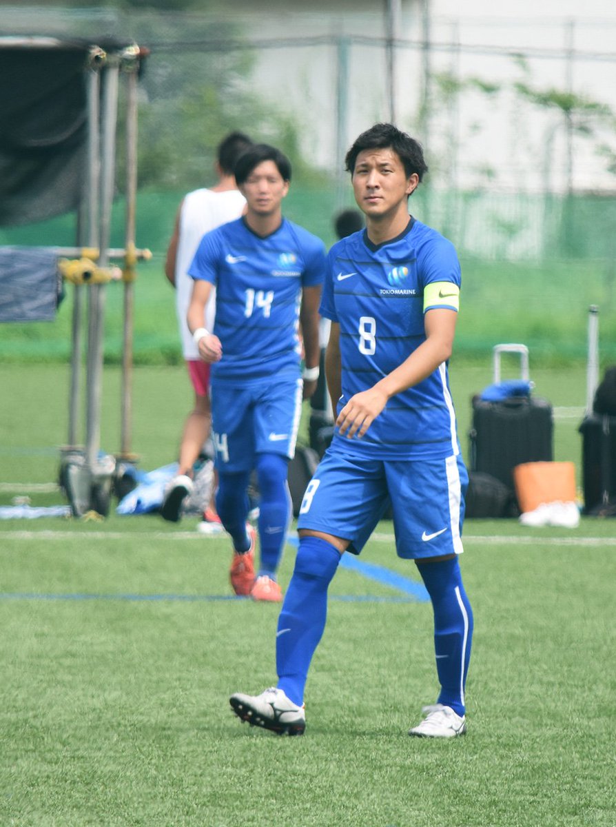 Masaco Tokyo United Plus Vs 東京海上fc 1 2 東海を牽引する 8小松聖音選手と 14 堀田稜選手 同点弾は 堀田選手のckから セットプレーは東京海上の強み 自主練と週末の練習だけ ぎりぎりの体力でやっているから セオリー通り 賢い やり方