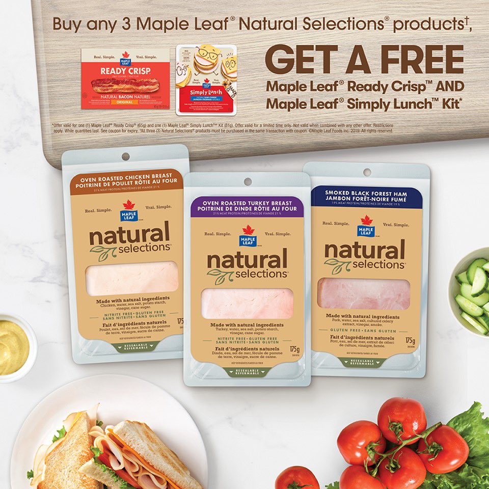 mapleleaf's tweet photo. Who's ready to save for Back to School? Look for specially marked packages and more info in stores today. Hurry, this offer ends soon! #RealMapleLeaf https://t.co/yHwHhcSrf4