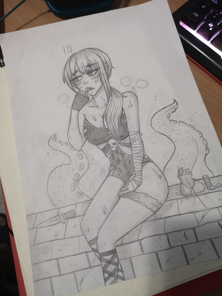 Sheeza_H's tweet photo. Traditional drawing I did today of my OC, Shay 💜 (I donno how I ended up drawing her in this mood, I just wanted to draw her new outfit XD 😅)
#art #Traditionalart #OC #Rol #rolOC https://t.co/P0UkuKzyON