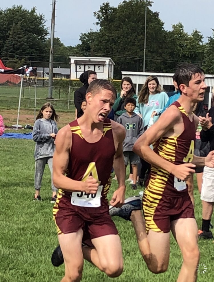 AlexTigersTFCC's tweet photo. Their faces say it all. Cross country athletes give maximum effort for over 15 minutes, then somehow find more to give at the finish. #AlexTigers #NextStep #TrackFaceTuesday https://t.co/0S4hSZv3nS