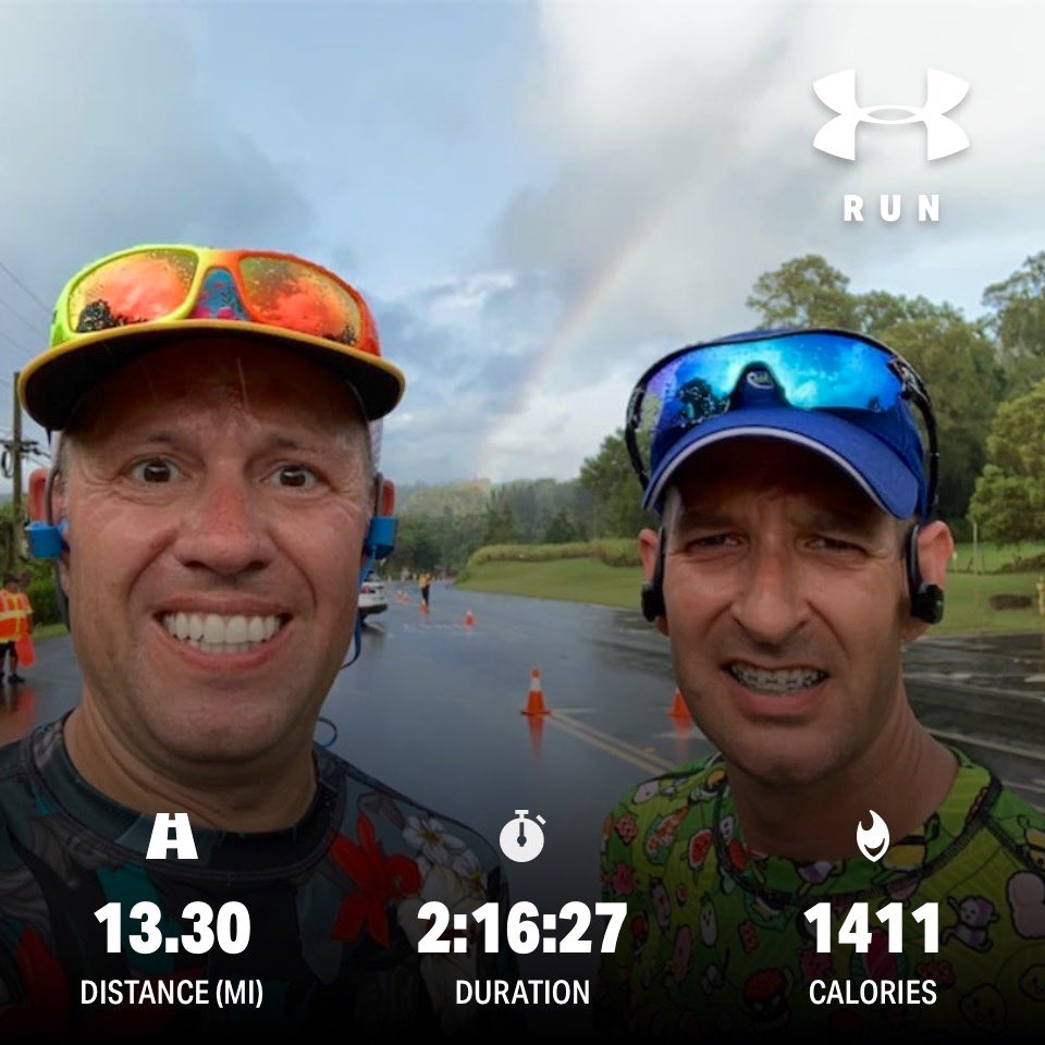 StevieAndLane's tweet photo. Thank you @KauaiMarathon #KauaiMarathon #KauaiHalfMarathon for a great race! Definitely a tough course profile, but great views make it worth it! Highly recommend this #DestinationRun #Run #Running #RunKauai #HalfMarathon #Marathon https://t.co/mdUNAJgK7k